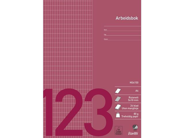 BildeArbeidsbok Bantex A4 80G 5X10 Rutet (15 stk)