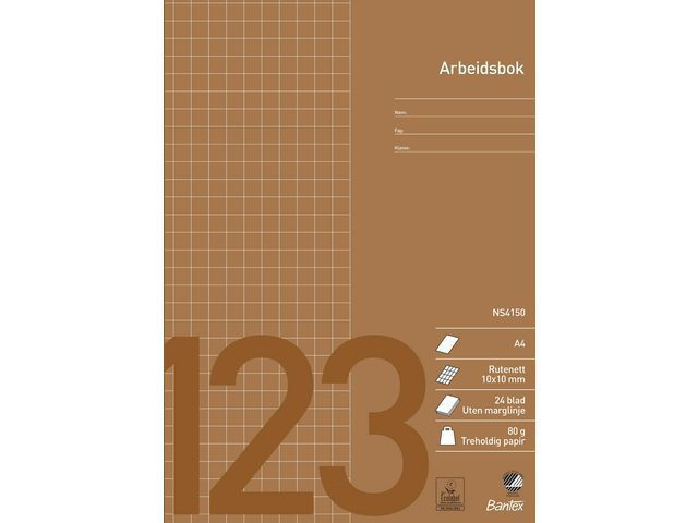 BildeArbeidsbok Bantex A4 80G 10X10 Rutet (15 stk)