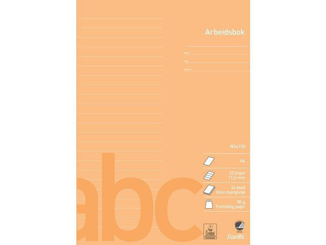 BildeArbeidsbok Bantex A4 80G 11,5Mm Linjert (15 stk)