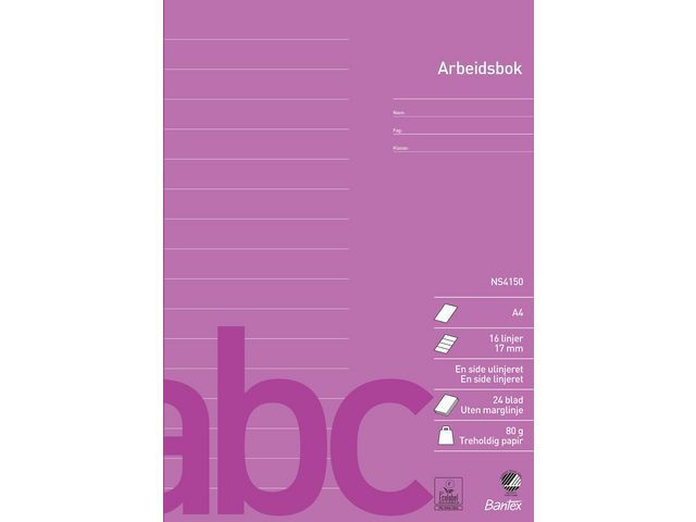BildeArbeidsbok Bantex A4 80G 17Mm Linjert (15 stk)
