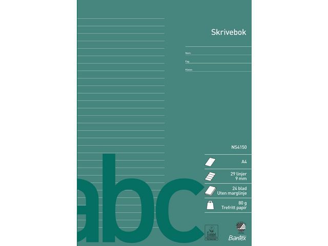 BildeSkrivebok Bantex A4 80G 9Mm Linjer (25 stk)