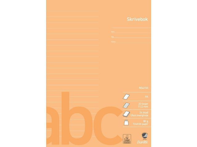BildeSkrivebok Bantex A4 80G 11,5Mm Linjer (25 stk)