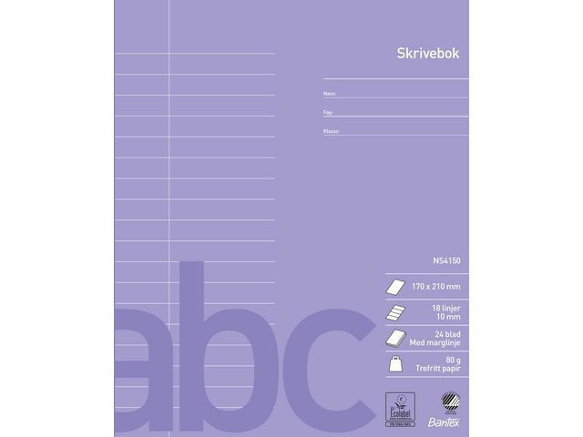 BildeSkrivebok Bantex 17X21 80G 10Mm Lin Marg (15 stk)