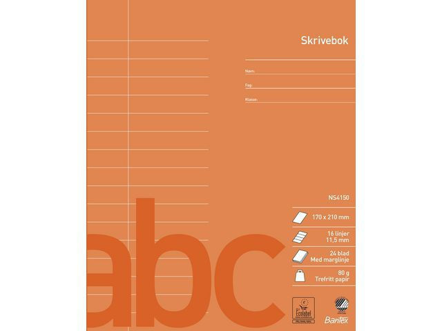 BildeSkrivebok Bantex 17X21 80G 11,5Mm Lj Mrg (15 stk)