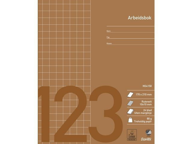 BildeArbeidsbok Bantex 17X21 80G 10X10 Rutet (15 stk)