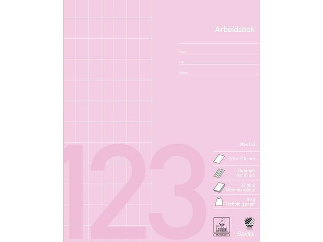 BildeArbeidsbok Bantex 17X21 80G 11X18 Rutet (15 stk)