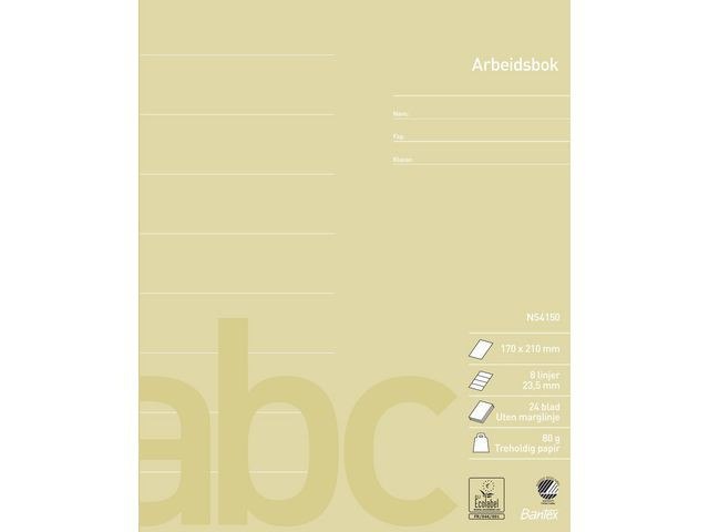 BildeArbeidsbok Bantex 17X21 80G 23,5Mm Linj. (15 stk)