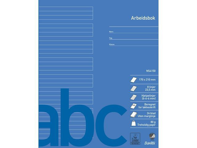 BildeArbeidsbok Bantex 17X21 80G 6:6:6 Hj.li. (15 stk)