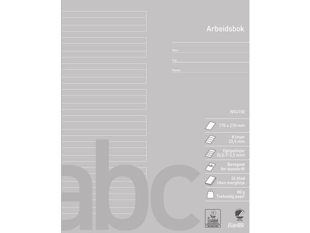 BildeArbeidsbok Bantex 17X21 80G 5,5:7:5,5 (15 stk)