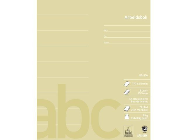 BildeArbeidsbok Bantex 17X21 80G 23,5Mm Ul/Li (15 stk)