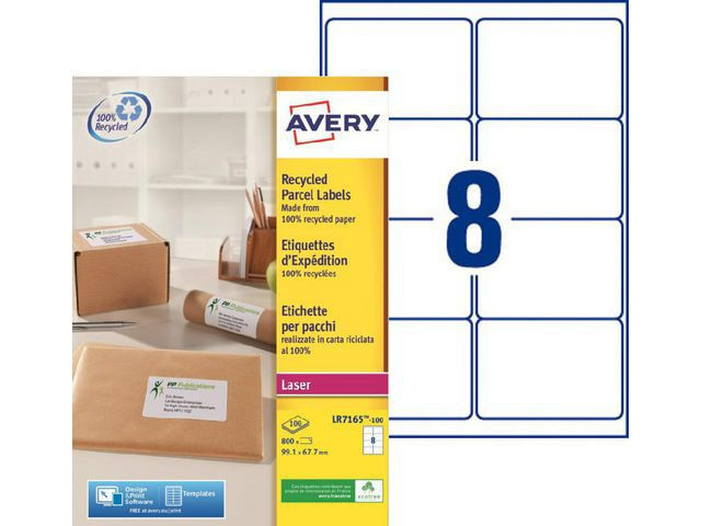 BildeEtikett Avery Resirkulert 99,1X67,7 (800 stk)