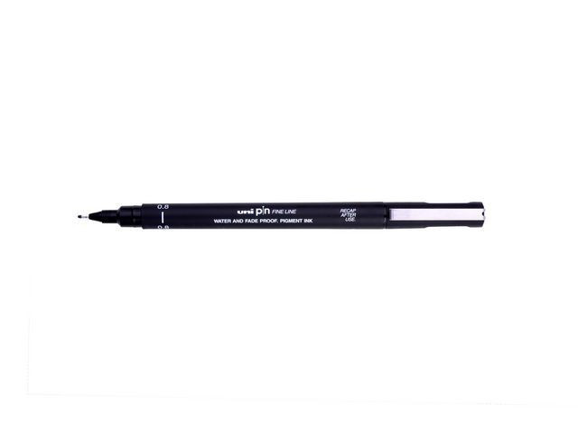 BildeFiberpenn Uni Pin 08 0,8Mm Sort (12 stk)