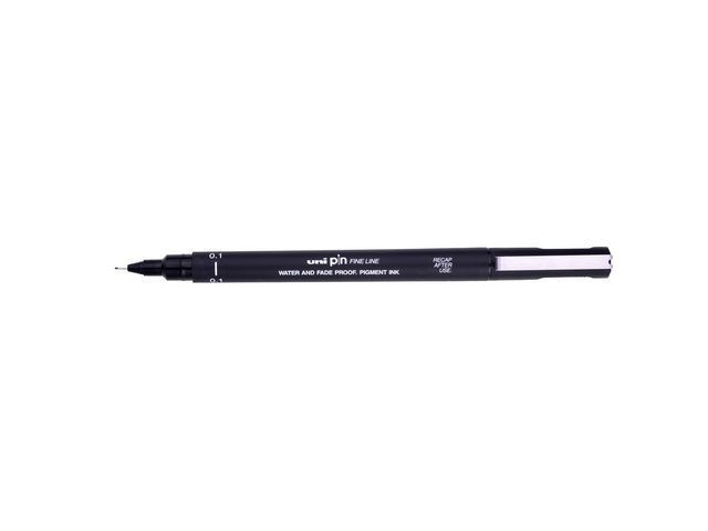 BildeFiberpenn Uni Pin 01 0,1Mm Sort (12 stk)