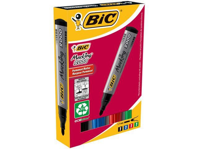 BildeMerkepenn Bic Marking 2000 Asssort (4 stk)