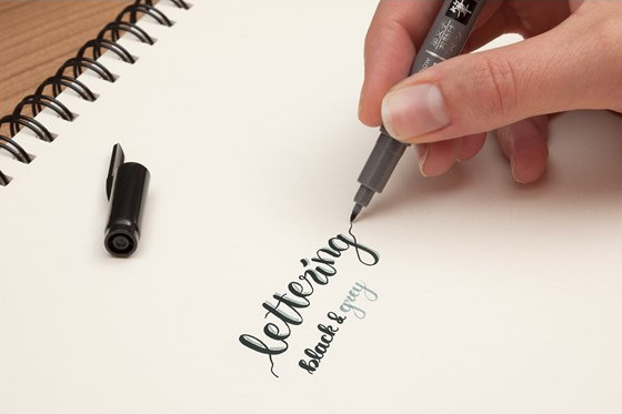 TOMBOW Fudenosuke Brush pen Twin myk sort+gr