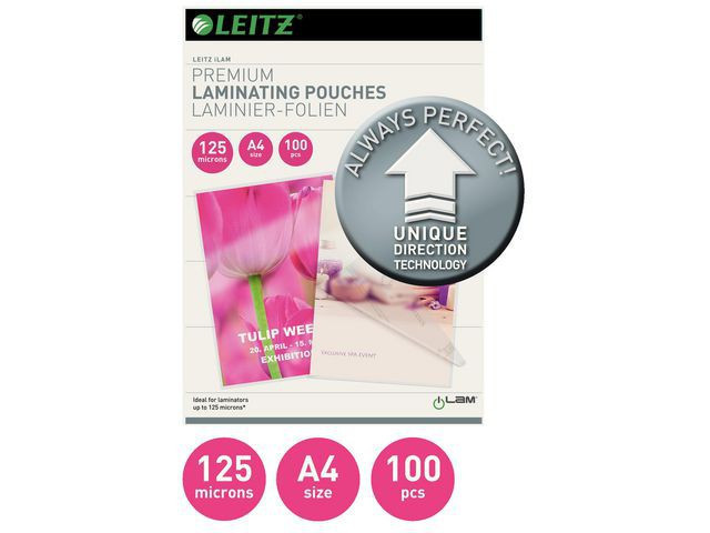 BildeLamineringslomme Leitz A4 Udt 125My (100 stk)