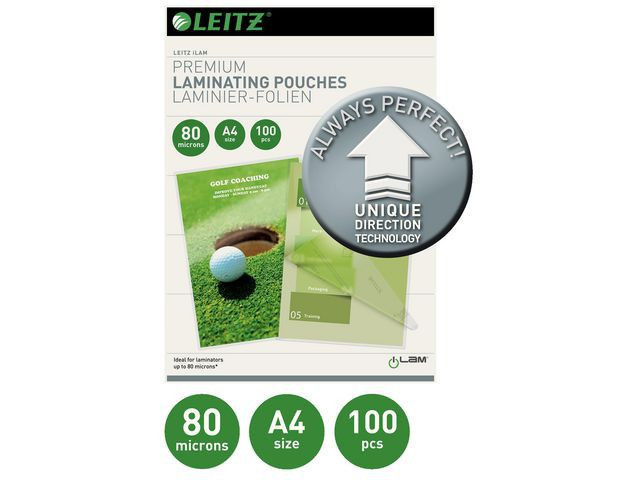 BildeLamineringslomme Leitz A4 Udt 80My (100 stk)