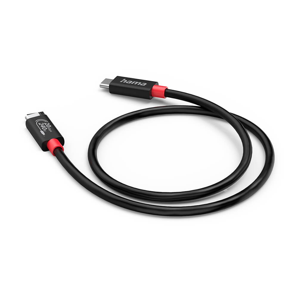 HAMA Cable USB-C USB 4.0 Gen2 20 Gbit/s 240W 2.0m Black