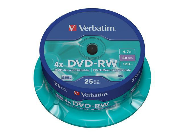 BildeDvd-Rw Verbatim 4.7Gb 4X Spindle (25 stk)