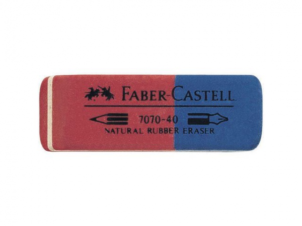 Viskelær Faber Castell 7070 Rød/Blå (40 stk)