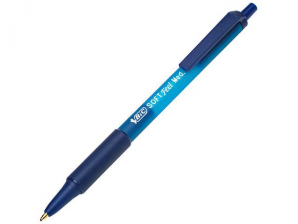 Kulepenn Bic Softfeel Clic Grip M Blå (12 stk)
