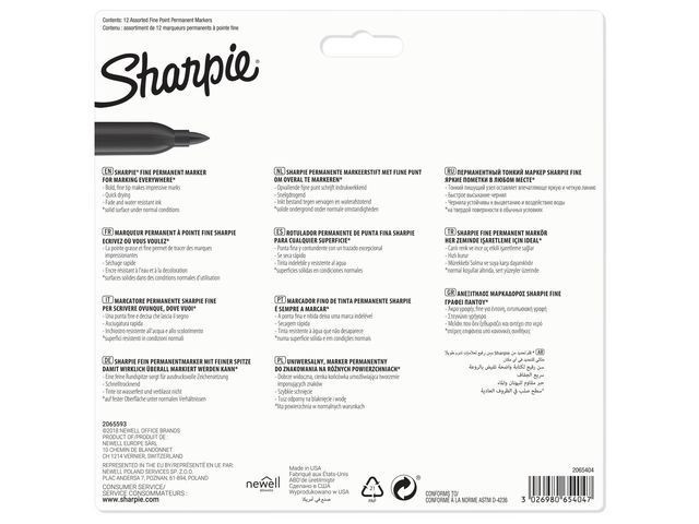BildeMerkepenn Sharpie F Ass Farger (12 stk)