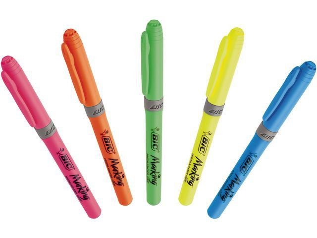 BildeTekstmarker Bic Grip Gul (12 stk)