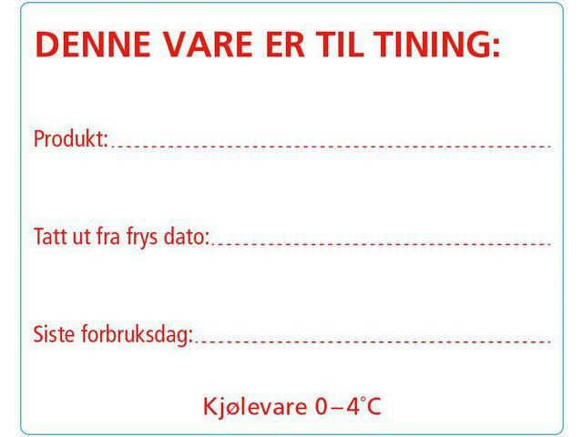 BildeEtikett Vare Til Tining 102X128Mm 500Stk (8 ruller)