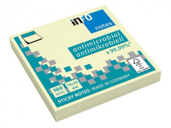 Notatblokk Info Hygienic 75X75 Gul (12 stk)