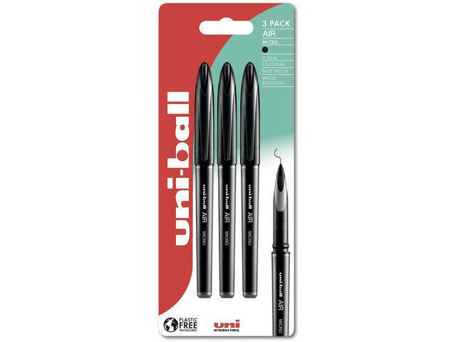 BildeRollerpenn Uni Ball 188 Air 0,5 Sort (3 stk/pk, 6 pakker)