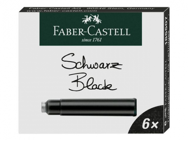 Blekkpatron Faber Castell Sort (6 stk)