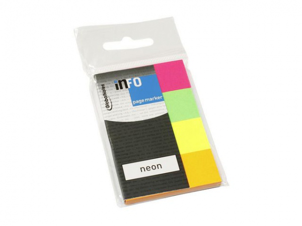 Bokmerke Info Neon 4 Farger (12 stk)