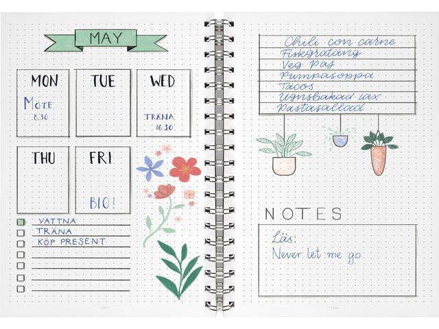 BildeNotatbok Burde Dotnotes B5 Spiral Blomst
