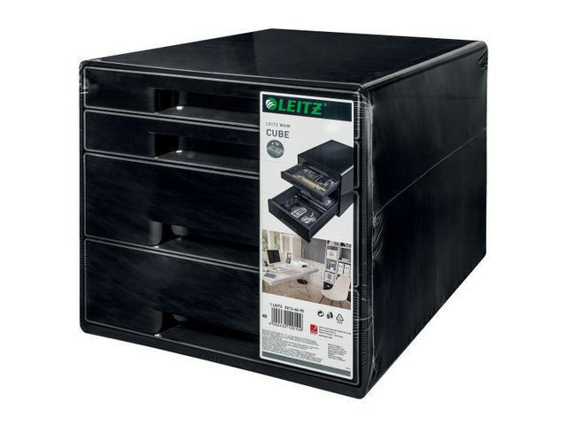 BildeSkuffekabinett Leitz Wow 4 Skuffer Sort