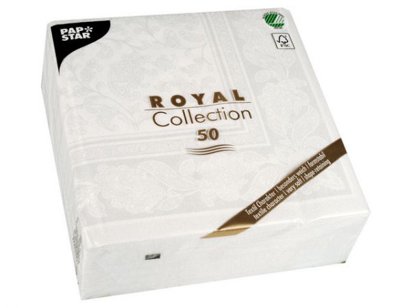 Serviett Papstar Rc 40Cm Hvitmønstr (50 stk/pk, 5 pakker)