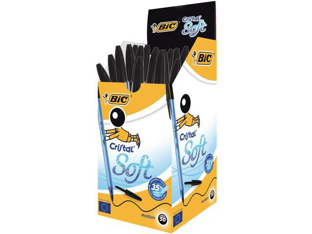 BildeKulepenn Bic Cristal Soft Sort (50 stk)