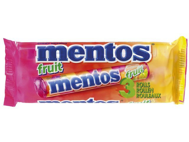 BildeGodteri Mentos Frukt (3 stk/pk, 25 pakker)