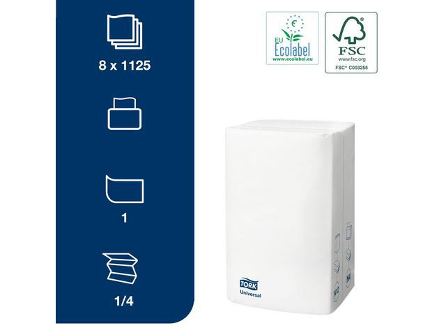 BildeDispenserserviett Tork N4 1L Hvit (1125 stk)