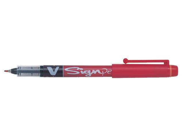 BildeFiberpenn Pilot V-Signpen 0,6 Rød (12 stk)