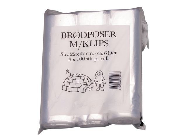 BildeBrødpose Plast 220X470Mm Klips (300 stk)