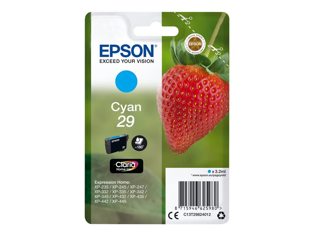 BildeEPSON Ink C13T29824012 29 Cyan Strawberry