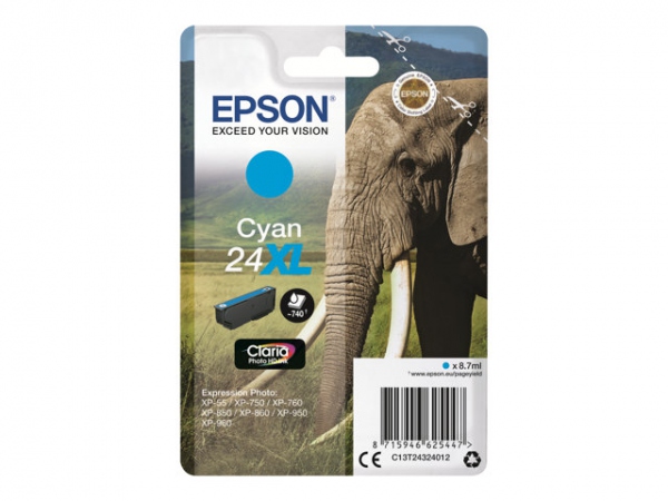 EPSON Ink C13T24324012 24XL Cyan Elephant