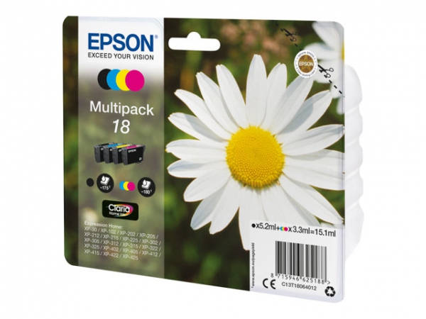 Blekk Epson 18 C13T18064022 Cmyk (4 stk)