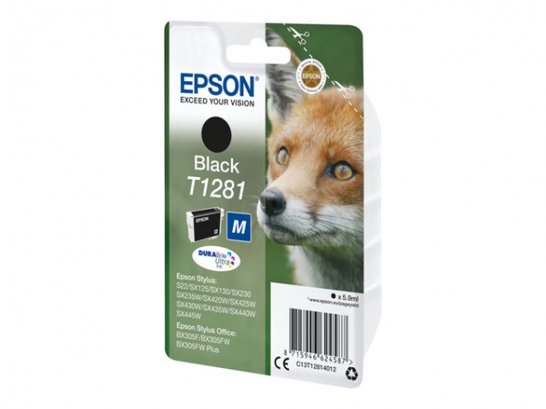 Blekk Epson T1281 C13T12814022 Sort