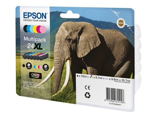 BildeEPSON Ink C13T24384011 24XL Multipack Elephant