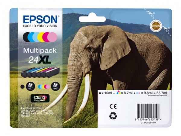 EPSON Ink C13T24384011 24XL Multipack Elephant