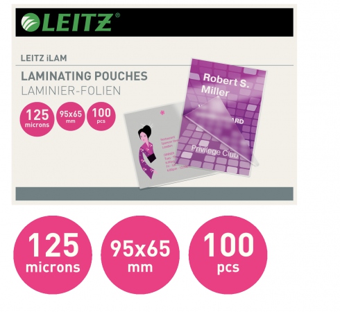 Lamineringslomme Leitz 65X95 125My (100 stk)