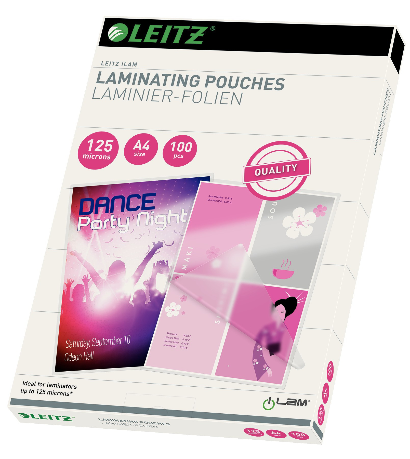 BildeLamineringslomme Leitz A4 125My (100 stk)