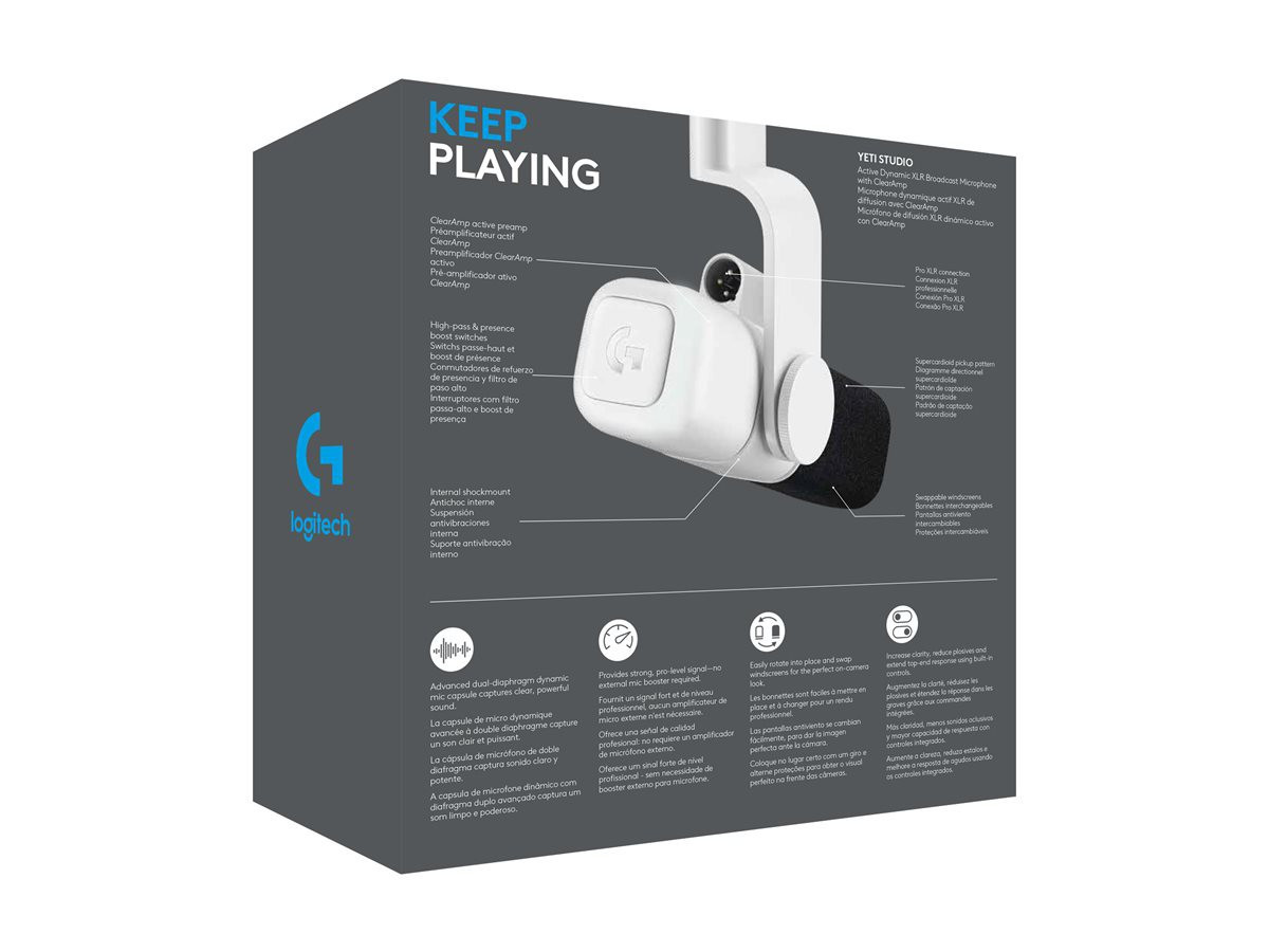 Logitech G Yeti Studio Active Dynamic XLR Broadcast Mic, Off