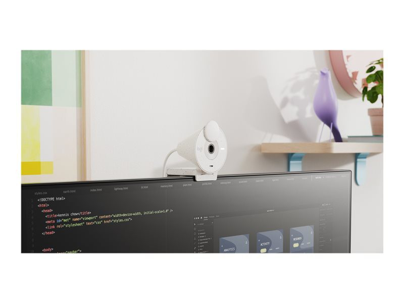 Logitech Brio 300 Full HD webcam, Off-white